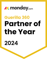 monday.com Guerilla 360 Partner of the Year 2024 badge