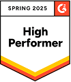 G2 High Performer badge, Spring 2025
